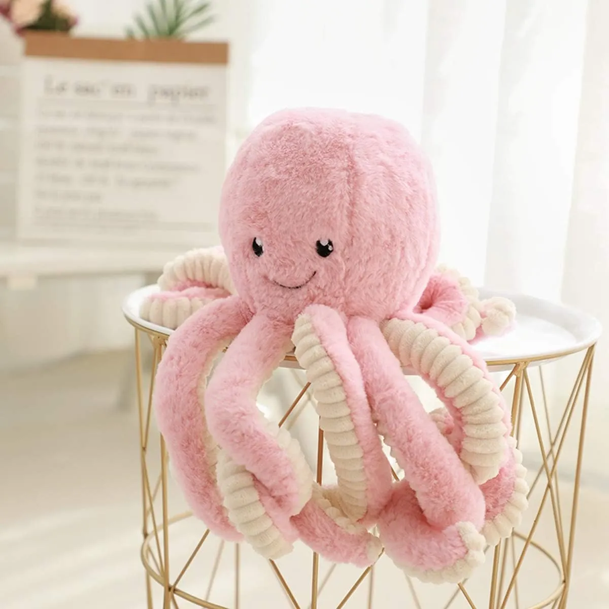 (Pink$ 15.7-Inch) Cute Cartoon wave repress resistant badly expensive saturation Octopus Plush Doll Toys Gift Sea Stuffed Toys for Kids and Lovers Home Decor 