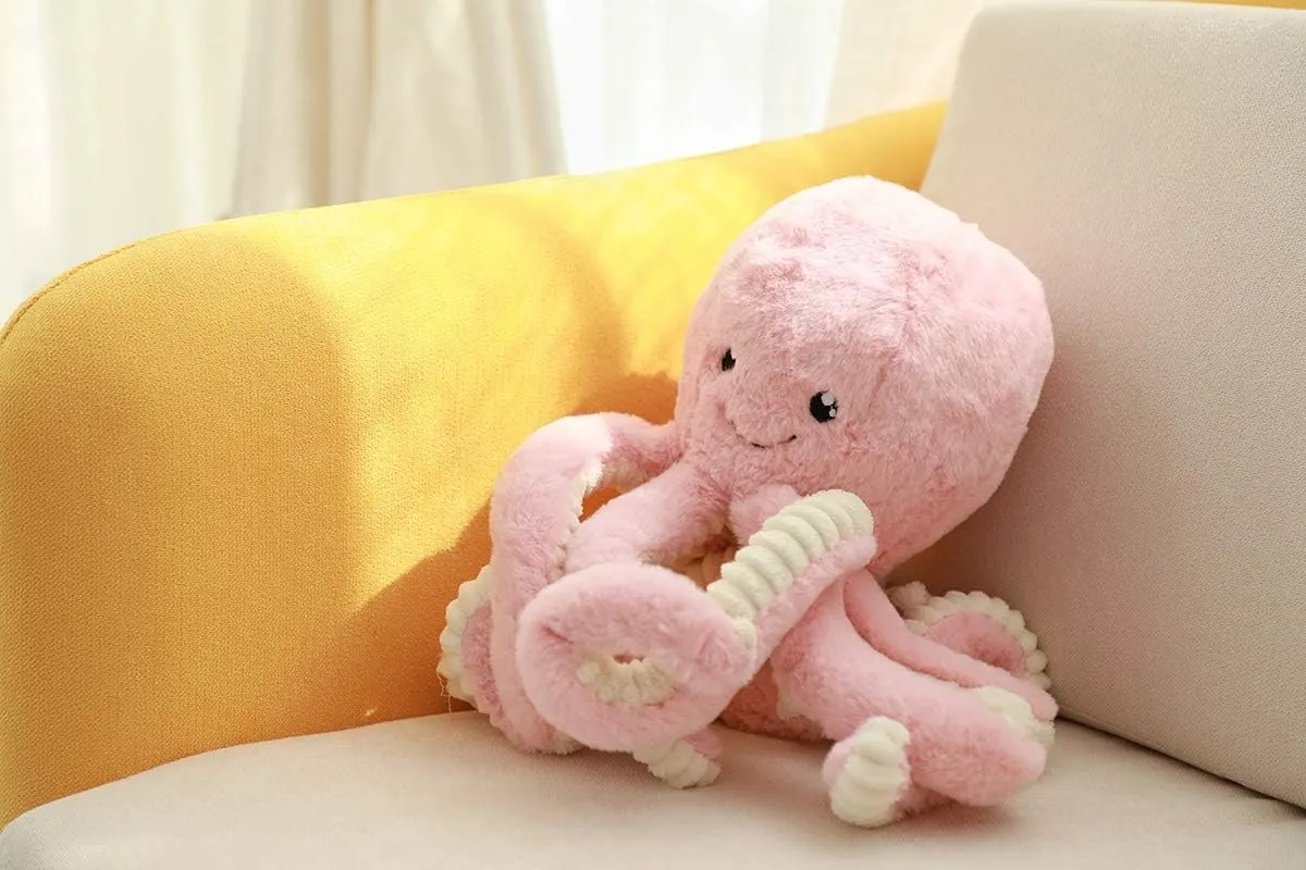 (Pink$ 15.7-Inch) Cute Cartoon wave repress resistant badly expensive saturation Octopus Plush Doll Toys Gift Sea Stuffed Toys for Kids and Lovers Home Decor 