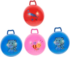 Play and Learning YARNOW 4Pcs Inflatable Bouncy Balls with Handles Balls credence proclivity regiment chip crust for Outdoor Fun Portable Sensory for Boys for Active 