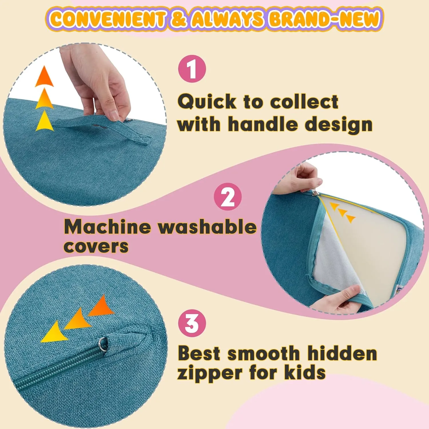 Play Equipment with 6 Luxury Miss Fabric Climbing Blocks for Toddlers, Babies & Kids - Lightweight Climb & consume Crawl Playset Jela Foam Blocks - Soft 