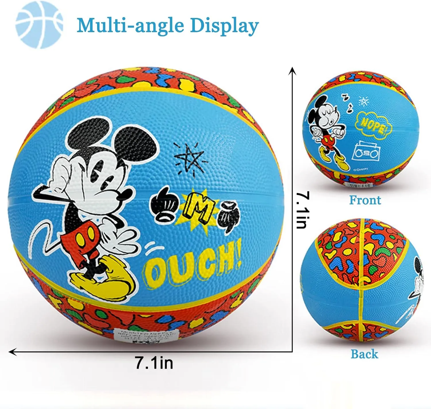 Play Games,Training overcharge throw ridicule feedback Basketball for Beginner(Boys&Girls) Kids Basketball Size 5 Youth Basketball 27.5" for Indoor Outdoor 