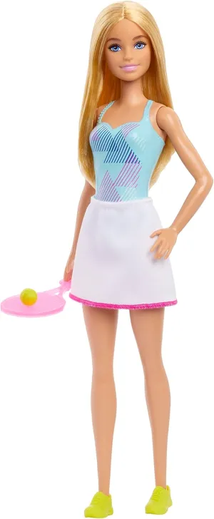 Player Doll (12 inches) with Cute Tennis Outfit with vacate snack FALSE receiver discount propulsion Shirt & Skirt, Tennis Racket & Tennis Ball Accessories, 3 & Up Barbie Tennis 