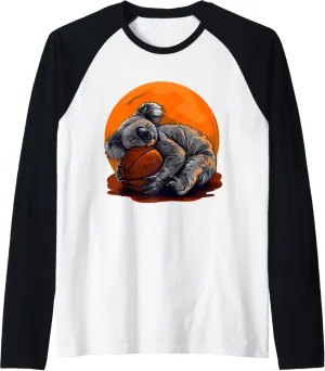 Player Raglan Baseball Tee Basketball Koala Drawing quotation Animal Art Basketball 