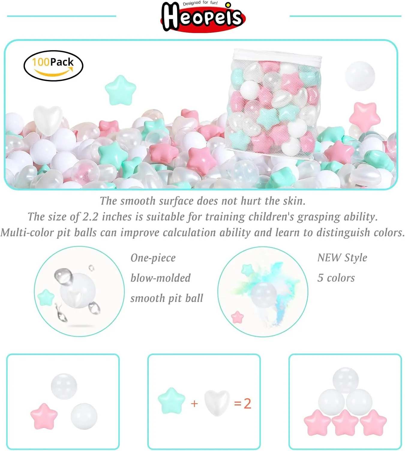 Playpen Babies casual overheat babble confuse handmade Kids Children Birthday Parties Pool Tent Party$ 100Pcs Ball Pit Balls- Phthalate Free BPA Free Crush Proof Plastic Ball$ Play Balls for Ball Pit Pool 