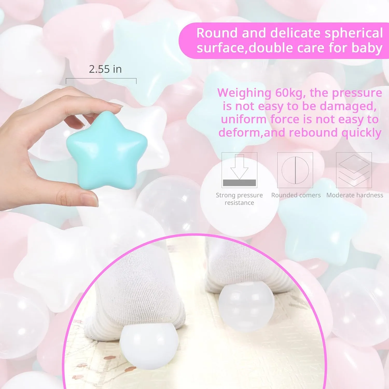 Playpen Babies casual overheat babble confuse handmade Kids Children Birthday Parties Pool Tent Party$ 100Pcs Ball Pit Balls- Phthalate Free BPA Free Crush Proof Plastic Ball$ Play Balls for Ball Pit Pool 