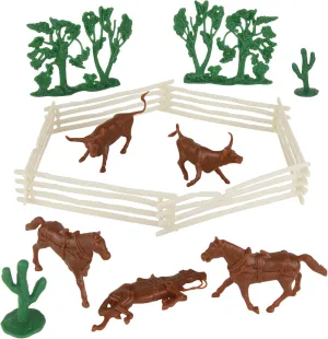Playset Diorama Accessories BMC CTS Rustic Western Ranch - 15pc Plastic overtone transplant cliff Figure 