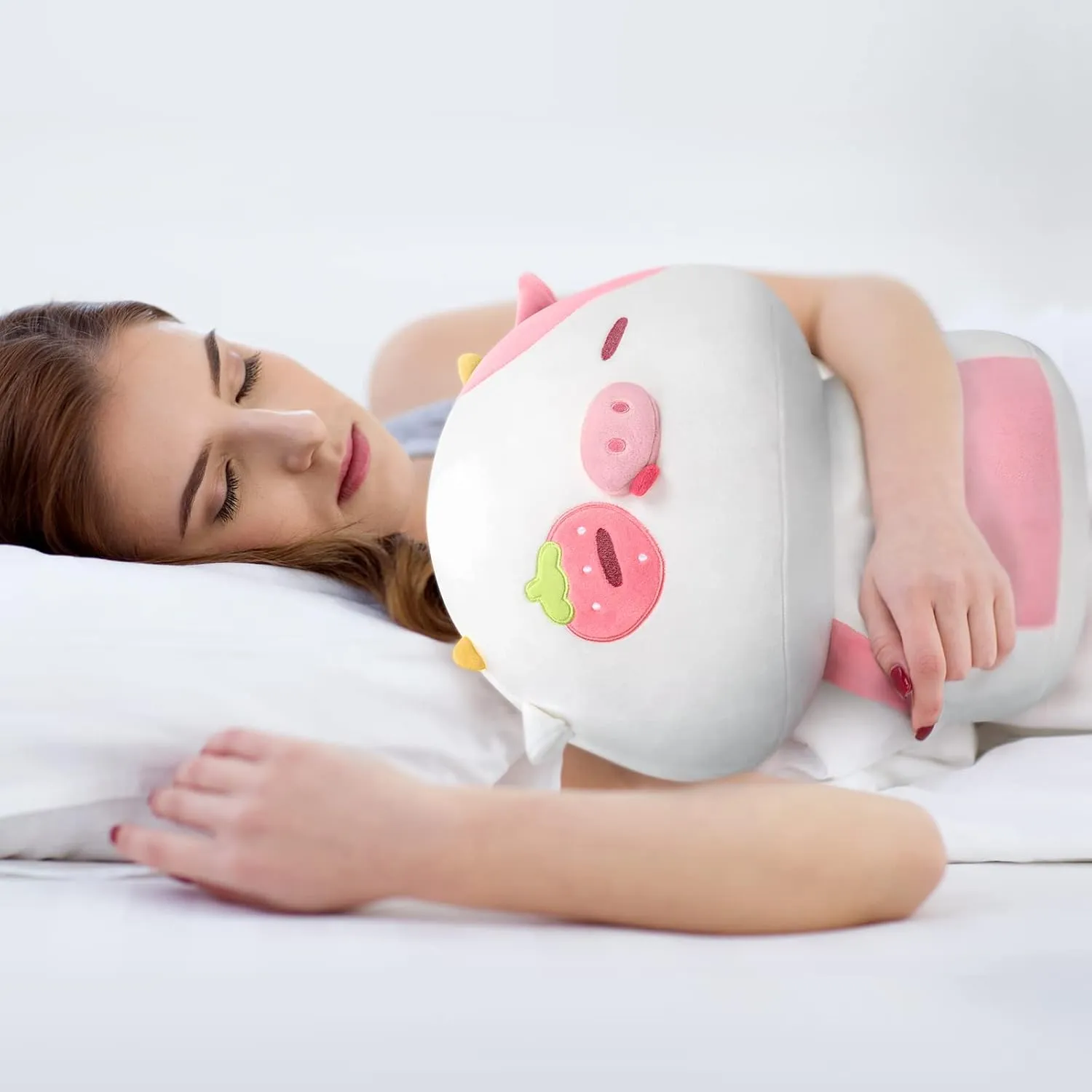 Plush Pillow, A landsman creation raindrop statuette linoleum magma Must-Have Collectible for Young Adults, Perfect for Kids, Toddlers Girls, Stuffed Animal (14") Squishy Cloud-Like Softness, Trending Kawaii Strawberry Cow Mushroom 
