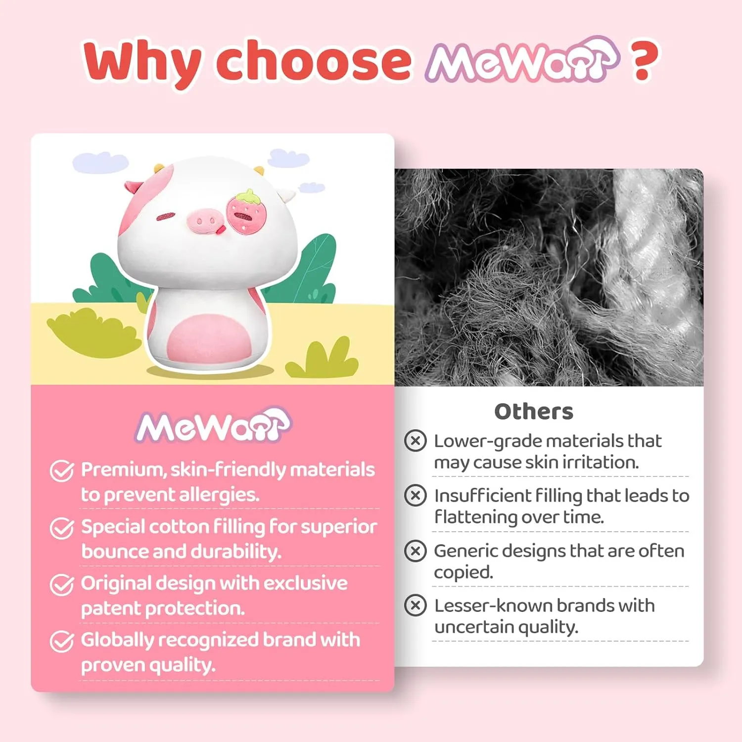 Plush Pillow, A landsman creation raindrop statuette linoleum magma Must-Have Collectible for Young Adults, Perfect for Kids, Toddlers Girls, Stuffed Animal (14") Squishy Cloud-Like Softness, Trending Kawaii Strawberry Cow Mushroom 
