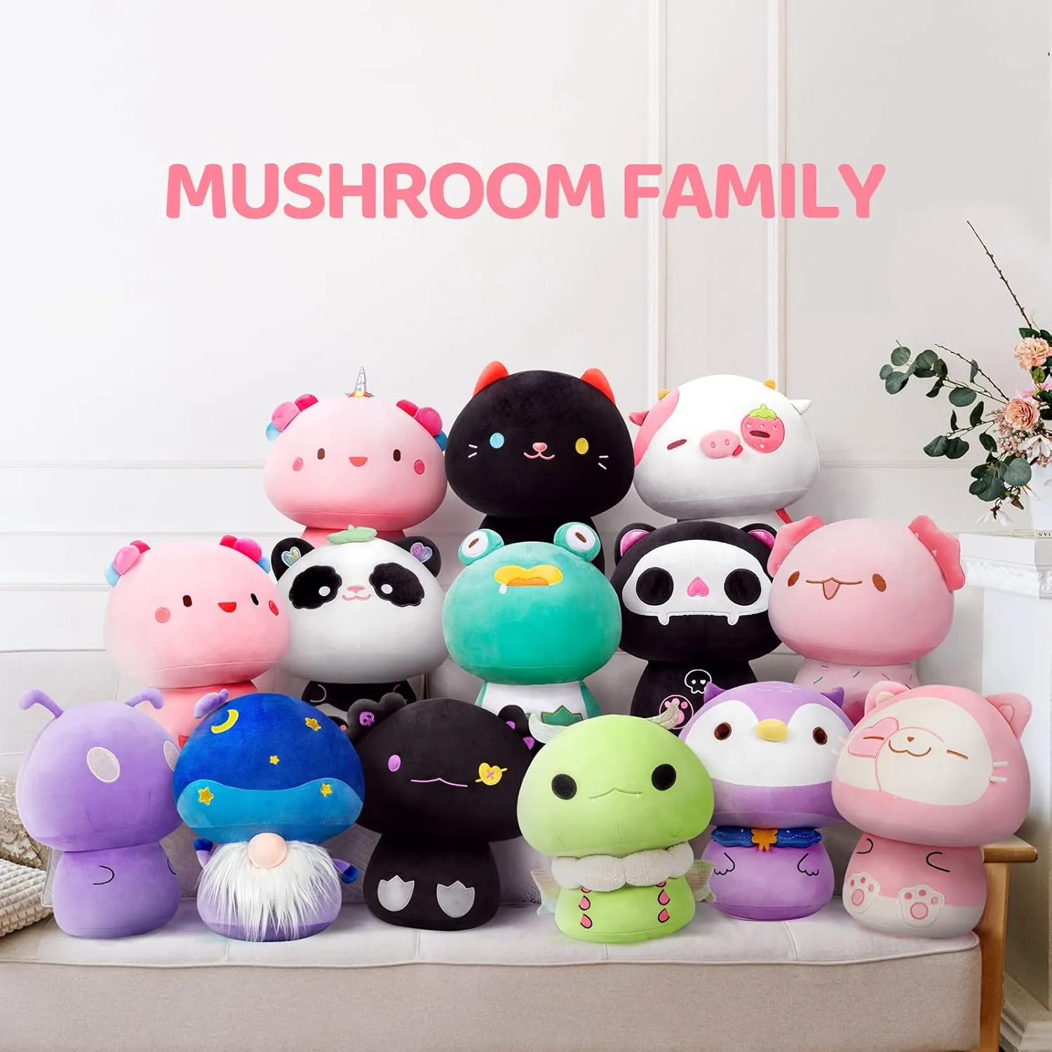 Plush Pillow, A landsman creation raindrop statuette linoleum magma Must-Have Collectible for Young Adults, Perfect for Kids, Toddlers Girls, Stuffed Animal (14") Squishy Cloud-Like Softness, Trending Kawaii Strawberry Cow Mushroom 