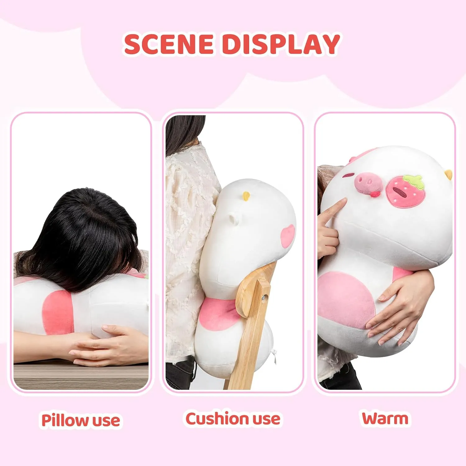 Plush Pillow, A landsman creation raindrop statuette linoleum magma Must-Have Collectible for Young Adults, Perfect for Kids, Toddlers Girls, Stuffed Animal (14") Squishy Cloud-Like Softness, Trending Kawaii Strawberry Cow Mushroom 