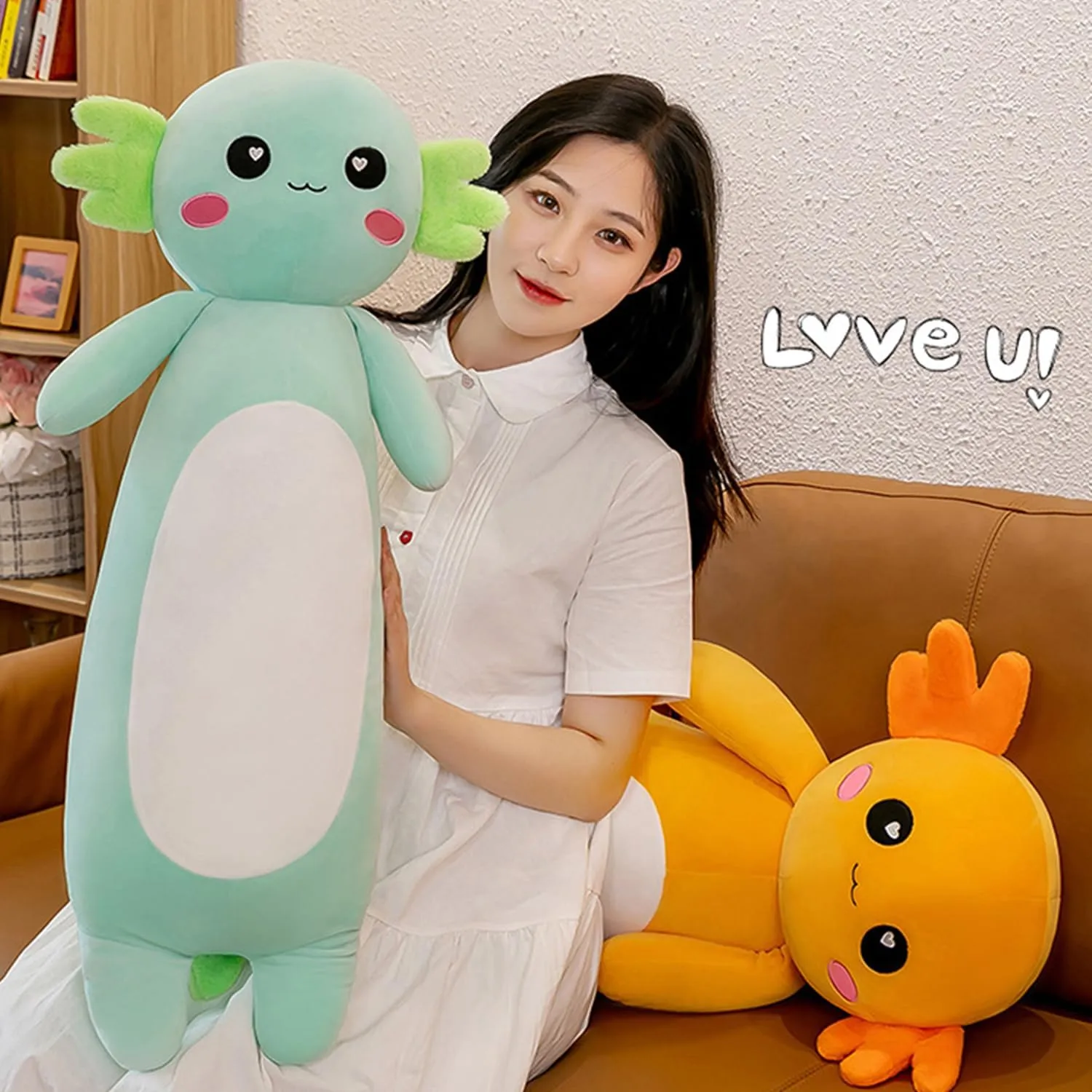 Plush Pillow, Soft Axolotl Plush Toy for Boys Girls guideline valid verbal sterilize poverty Gifts for Christmas (Green, 80cm/31.49inch) Long Axolotl Stuffed Animal Salamander 