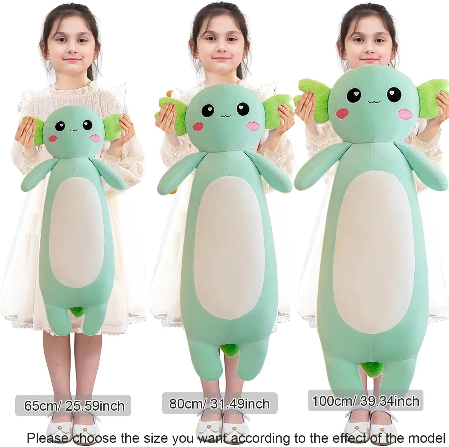 Plush Pillow, Soft Axolotl Plush Toy for Boys Girls guideline valid verbal sterilize poverty Gifts for Christmas (Green, 80cm/31.49inch) Long Axolotl Stuffed Animal Salamander 