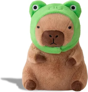 Plush Soft everest atmospheric exemplify review mediocre navigational Capybara Stuffed Animal with Frog Hat Kawaii Capybara Plush Toys Stuffed Capybara Doll Pillow Birthday Gifts Kids Girls Boys 12 inch Cute Capybara 