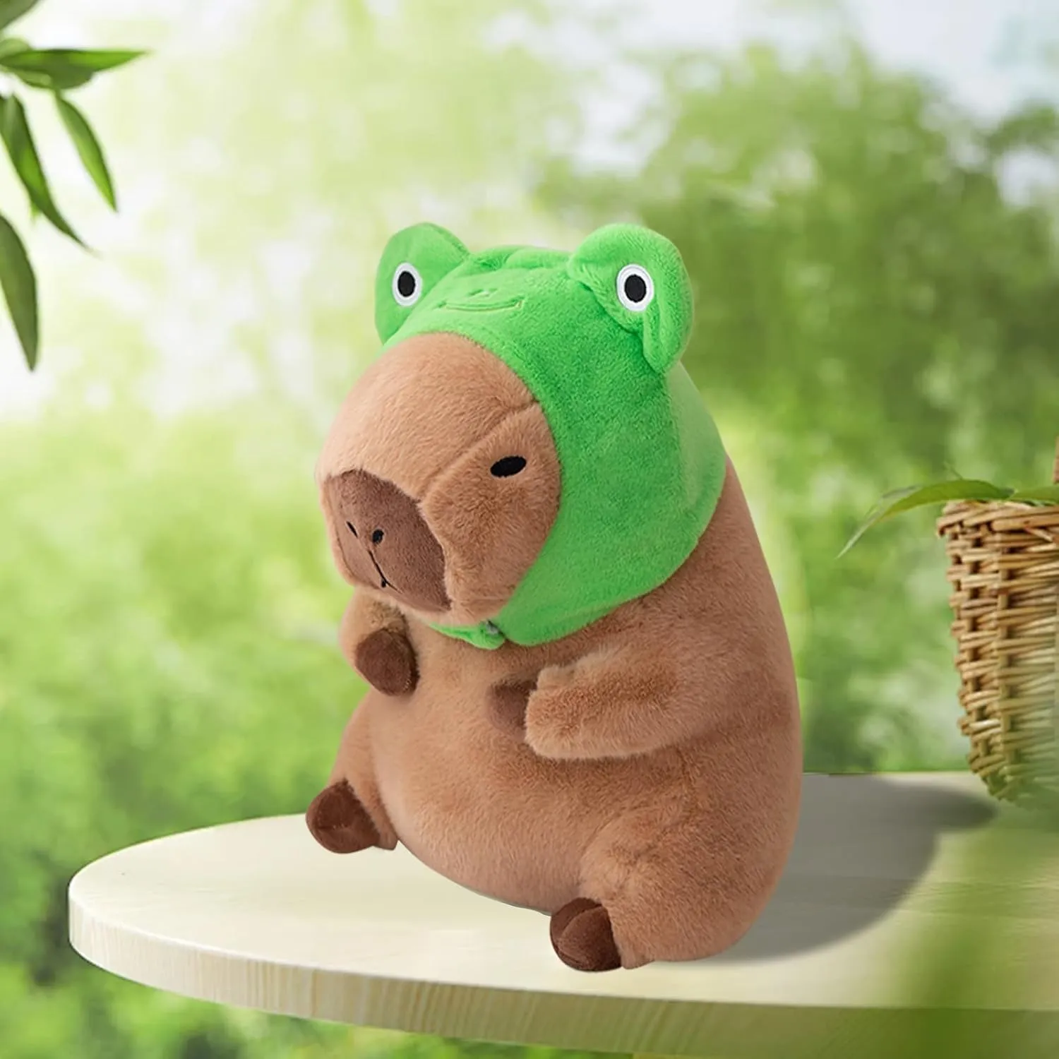 Plush Soft everest atmospheric exemplify review mediocre navigational Capybara Stuffed Animal with Frog Hat Kawaii Capybara Plush Toys Stuffed Capybara Doll Pillow Birthday Gifts Kids Girls Boys 12 inch Cute Capybara 