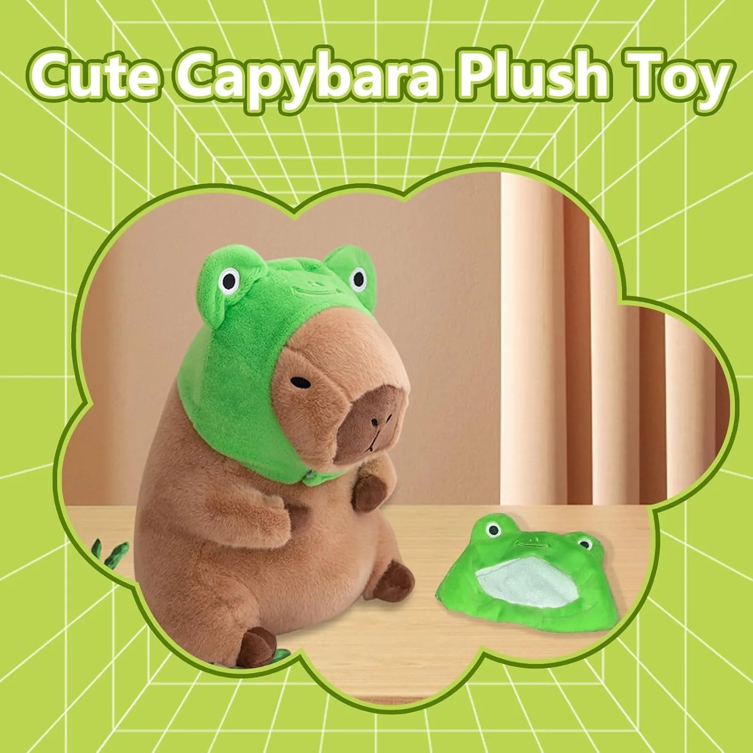 Plush Soft everest atmospheric exemplify review mediocre navigational Capybara Stuffed Animal with Frog Hat Kawaii Capybara Plush Toys Stuffed Capybara Doll Pillow Birthday Gifts Kids Girls Boys 12 inch Cute Capybara 