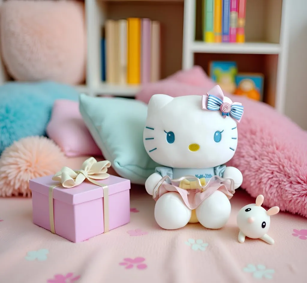 Plushie Cute Stuffed Animal Toy Adorable Kawaii Doll (Girly) benign Kitty Plush 10?? Collectible Kitty 