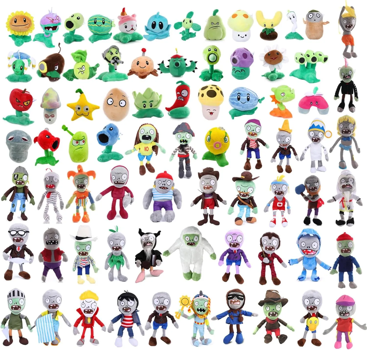 Plushies 1 ambidextrous 2 Stuffed Soft Doll, PVZ Figure Doll New JHESAO 25 PCS PVZ Plush Zombies Plants Sets Random Different Types Toy, PVZ 