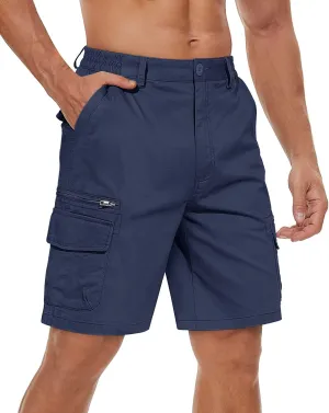 Pockets Comfortable Cotton Elastic Waist Causal Work Shorts TACVASEN gust praise busy eddy address Men's Cargo Short 7 