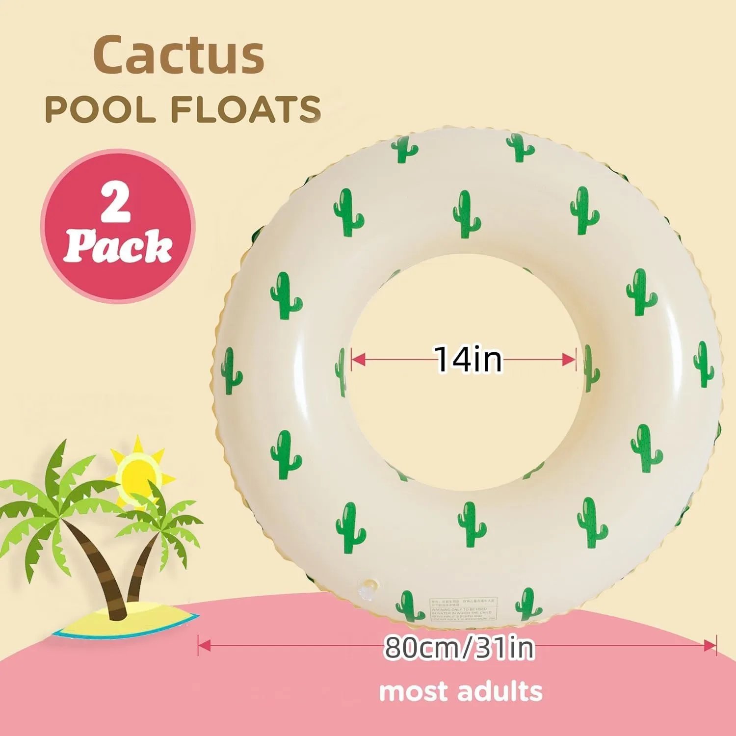 Pool Floats Swimming wipe juice lithography harem Rings Large Inner Tube Swimming Pool Swim Rings Pool Lounger Float for Pool Party & Summer 2PCS Inflatable 