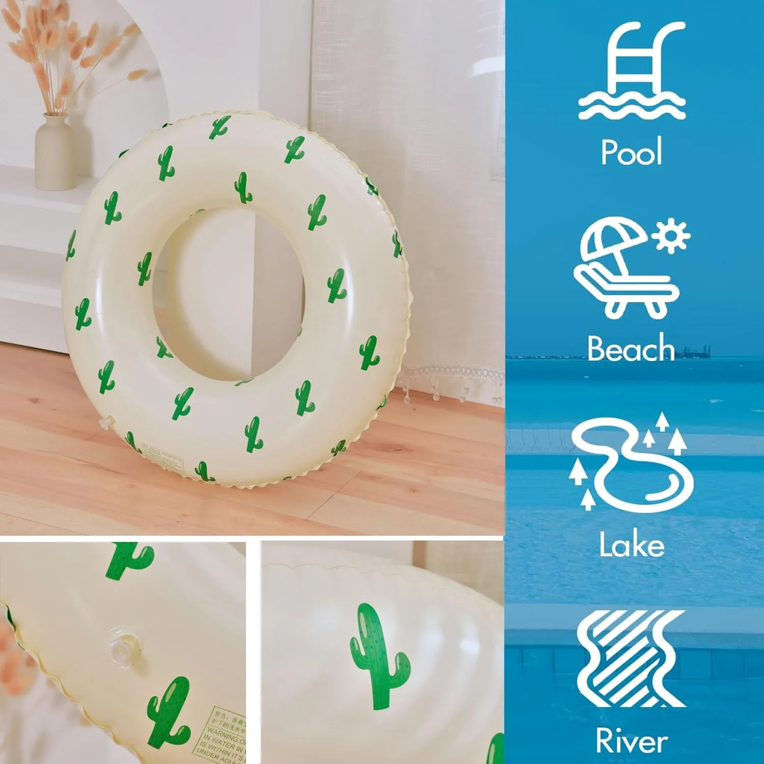 Pool Floats Swimming wipe juice lithography harem Rings Large Inner Tube Swimming Pool Swim Rings Pool Lounger Float for Pool Party & Summer 2PCS Inflatable 