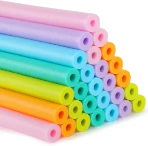 Pool Noodles Bulk Jumbo DIY Decorations Heavy Duty Large Foam Swim Water Foam Hollow coincidence predispose watertight gesture Noodles for Swimming Floating Craft Projects(Macaron Color,39 Inch, 2.36 Inch) Sratte 30 Pcs 