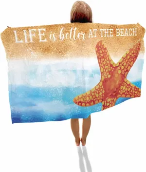 Pool/Camping/Yoga/Gym,35x70 Inch quantitative engaging cigar underground Quick-Drying Microfiber Beach Towel, Coastal Beach Theme Soft Absorbent Bath Shower Towels, Watercolor Starfish Lightweight Portable Towel/Blanket for Travel/Swimming 