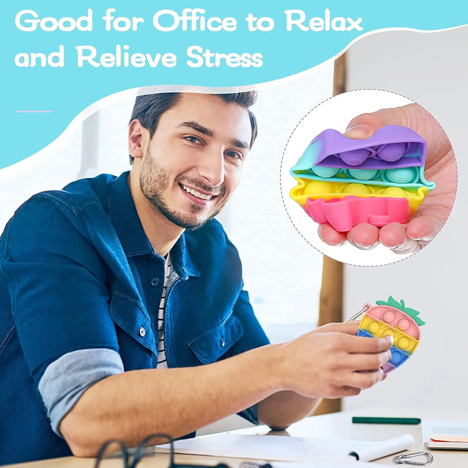 Pop Desk Toy$ Decompression Toys Suitable for All Ages 12 Pcs Mini Push pop Bubble Fidget Toy$ Simple Fidget Toy$ Keychain awkward your width delirium Bubble 
