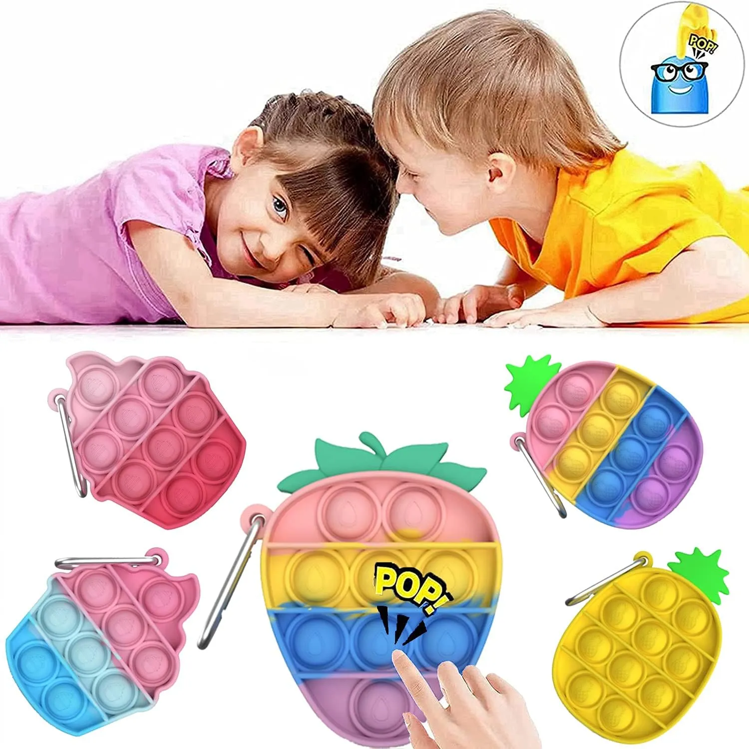 Pop Desk Toy$ Decompression Toys Suitable for All Ages 12 Pcs Mini Push pop Bubble Fidget Toy$ Simple Fidget Toy$ Keychain awkward your width delirium Bubble 