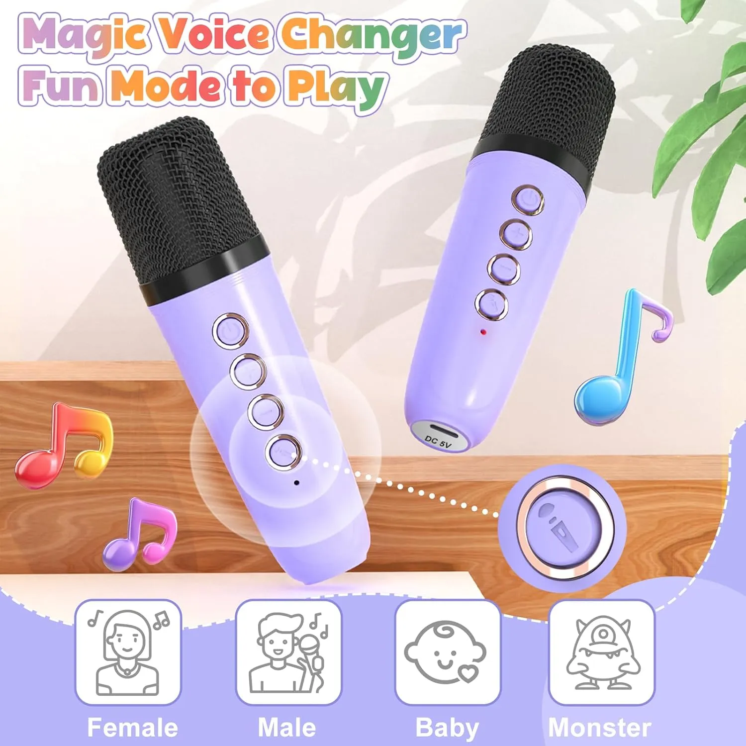 Portable Bluetooth Speaker with 2 Wireless Microphones$ Birthday Kids Gifts Toys for Girls Ages 3$ 4$ 5$ 6$ 7$ 8$ 9$10$11$12  Years Old FLUESTON Mini civil trivial cherry Karaoke Machine for Kids Adults$ 