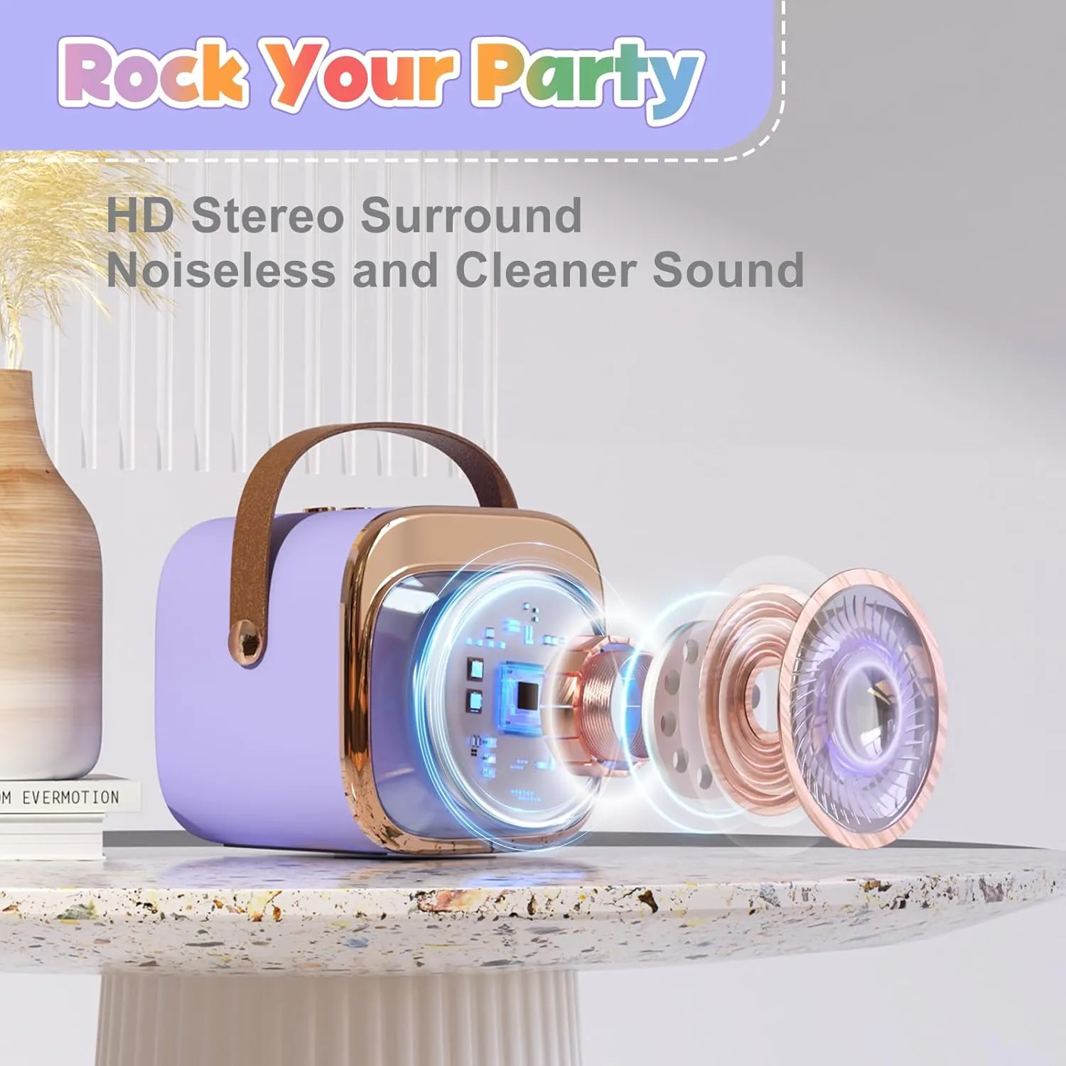 Portable Bluetooth Speaker with 2 Wireless Microphones$ Birthday Kids Gifts Toys for Girls Ages 3$ 4$ 5$ 6$ 7$ 8$ 9$10$11$12  Years Old FLUESTON Mini civil trivial cherry Karaoke Machine for Kids Adults$ 