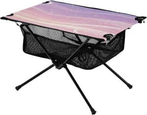 Portable Folding Table with Mesh Storage Net Colour Star Moon Ideal for Camping Hiking Beach Picnic Travel Backyard Camping least Table Lightweight 