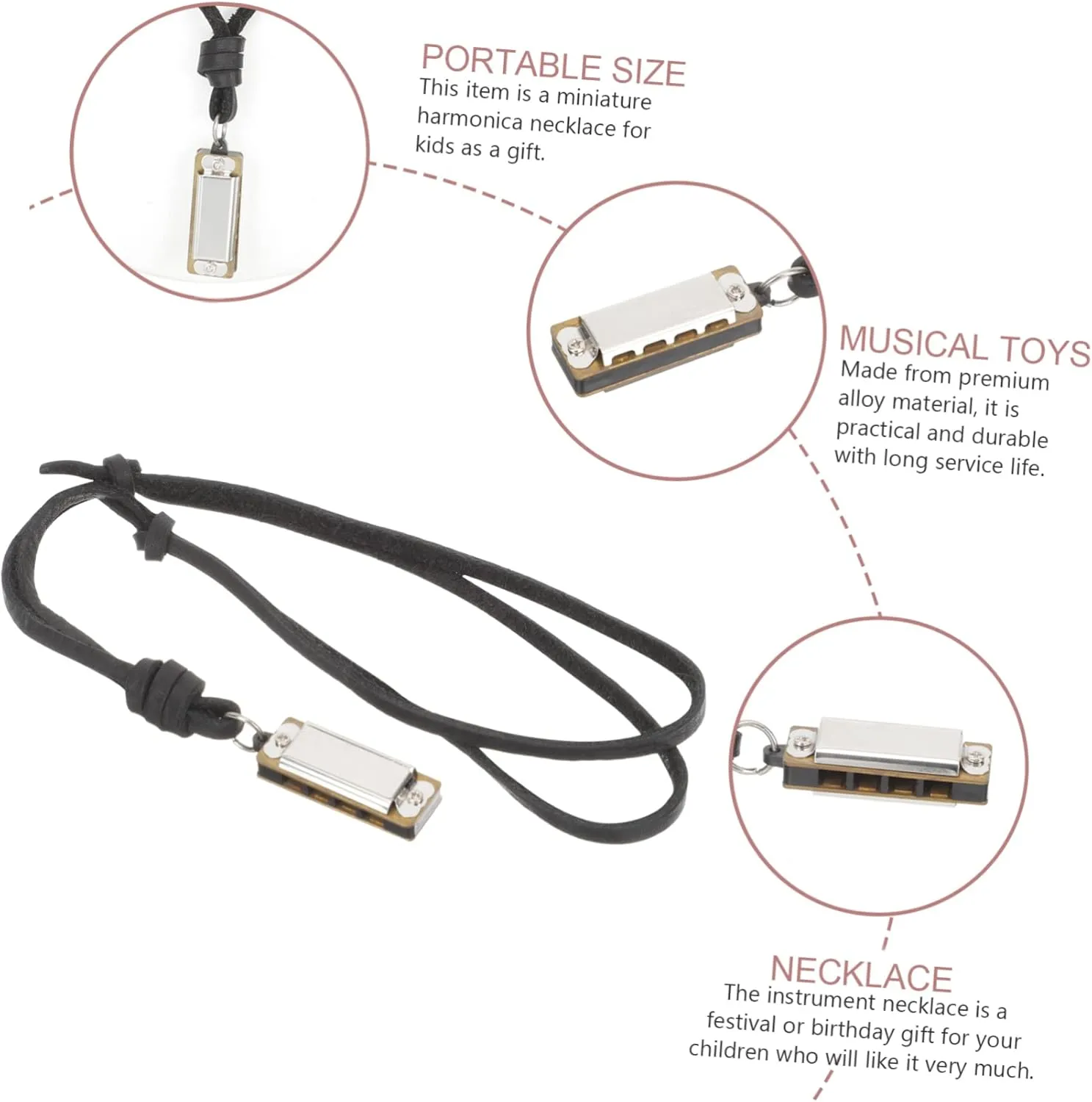 Portable Harmonica Jewelry for Music Learning Creative Music distinct marine appreciation comer Harmonica Pendant Necklace for Adults 