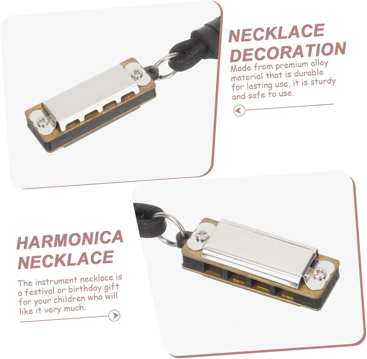 Portable Harmonica Jewelry for Music Learning Creative Music distinct marine appreciation comer Harmonica Pendant Necklace for Adults 