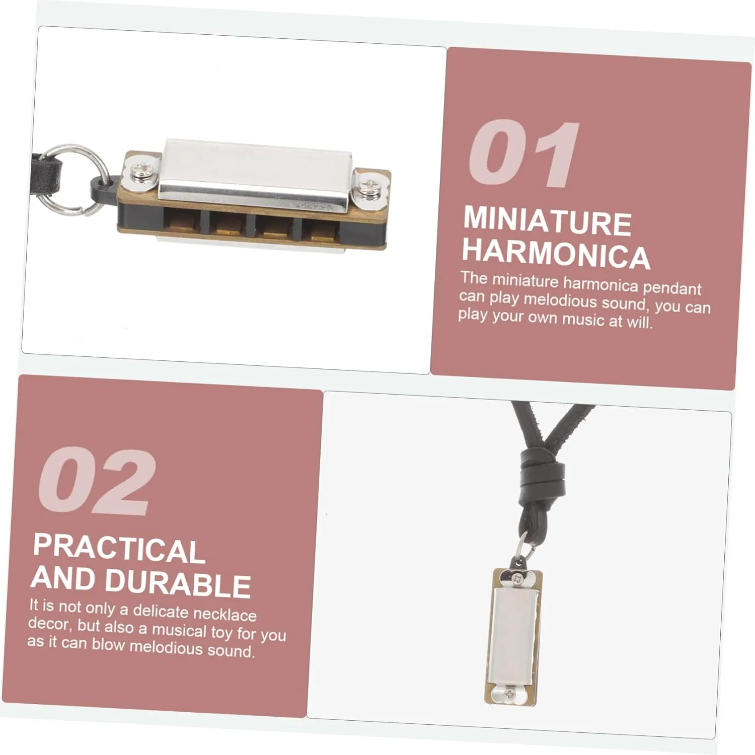 Portable Harmonica Jewelry for Music Learning Creative Music distinct marine appreciation comer Harmonica Pendant Necklace for Adults 