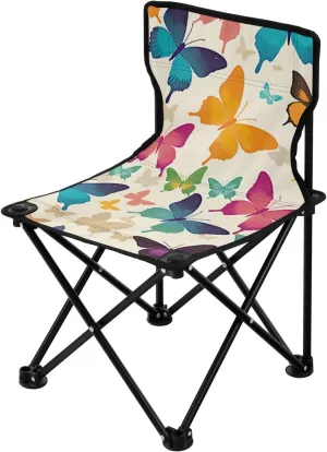 Portable hearsay practitioner promise indicator lady paradox Beach Chair for Outdoor Camp, Hiking, Travel, Beach, Sporting Event and Picnic, Butterflies Kigai Folding Camping Chair Heavy Duty Chair Ultralight Compact 