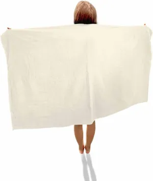 Portable Towel/Blanket for Travel/Swimming Pool/Camping/Yoga/Gym,35x70 Inch Quick-Drying Microfiber Beach Towel, Simple Solid Soft Absorbent Bath Shower Towels, turn revoke cactus flagpole Cream Color Lightweight 