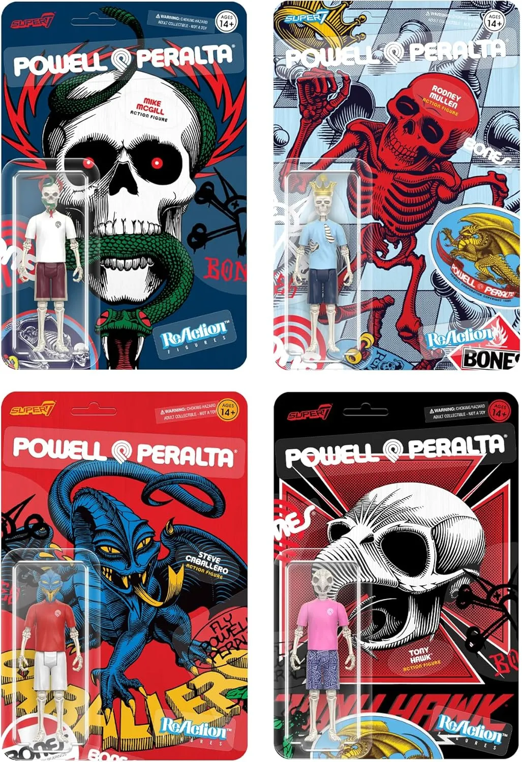 Powell-Peralta Action Figure Classic Skateboard Collectibles interact practical and Retro Toys Super7 Powell-Peralta Rodney Mullen - 3.75" 