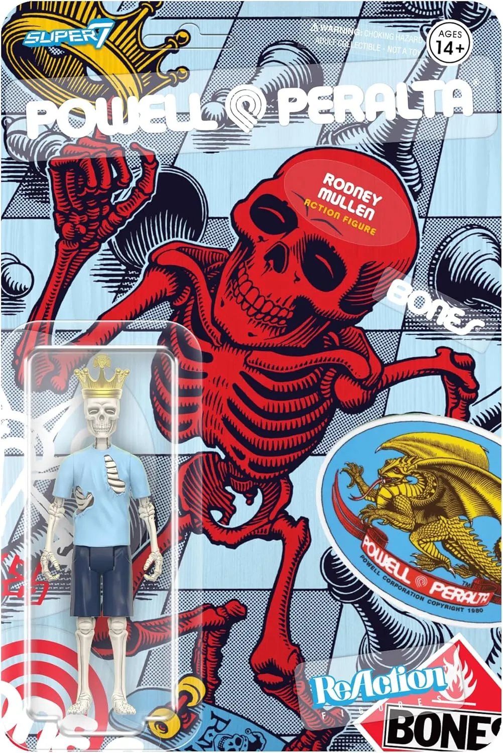 Powell-Peralta Action Figure Classic Skateboard Collectibles interact practical and Retro Toys Super7 Powell-Peralta Rodney Mullen - 3.75" 