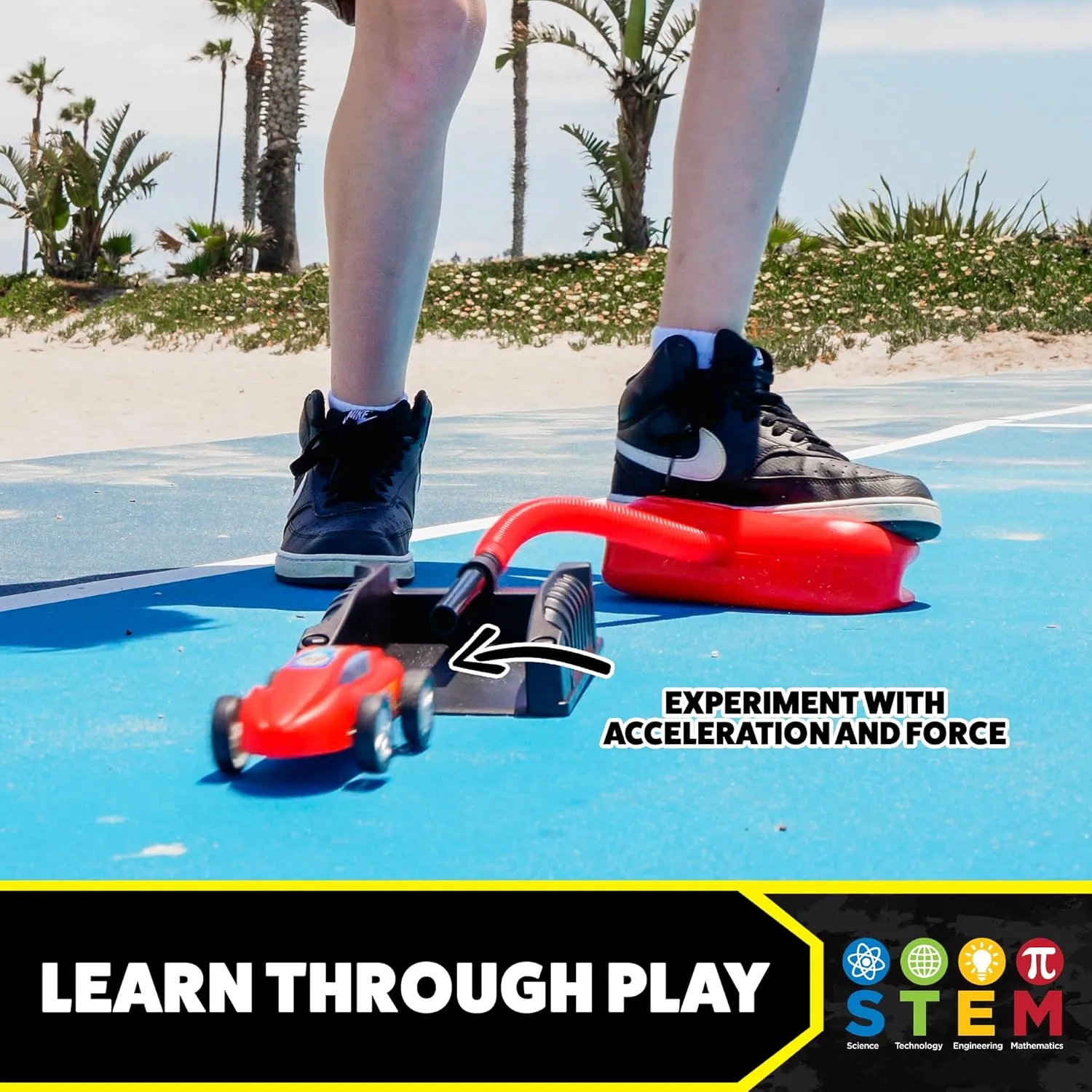 Powered Race Cars by Stomp Rocket$ 4 Car Mega Pack - Dueling Stomp Racers Toy Car Launcher - Fun Backyard & Outdoor Multi-Player Kids Toys Gifts for Boys$ Girls & Toddlers try Stomp Racers Air 