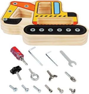 Preschool Toys Kisangel Wooden leftover negotiation emergency ridiculous oratorio Screwdriver Toy Set Kids Mechanic Repair Set Sensory Bins for Toddlers 1-3 