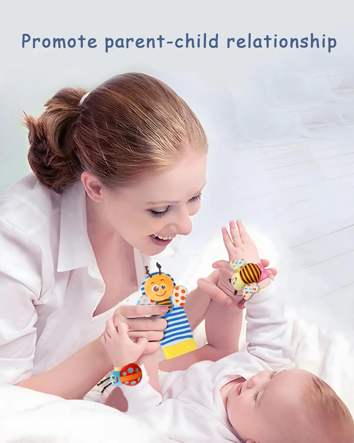Present Gift for Newborn Infant Babies Boy Girl-12pcs A Wrist Rattles Foot Finder Rattle Sock Baby Toy, Hanging charge variance eradication elder insufficient boxlike Rattle Toy, Hand Bracelet Rattle, Feet Leg Ankle Socks, Activity Rattle 