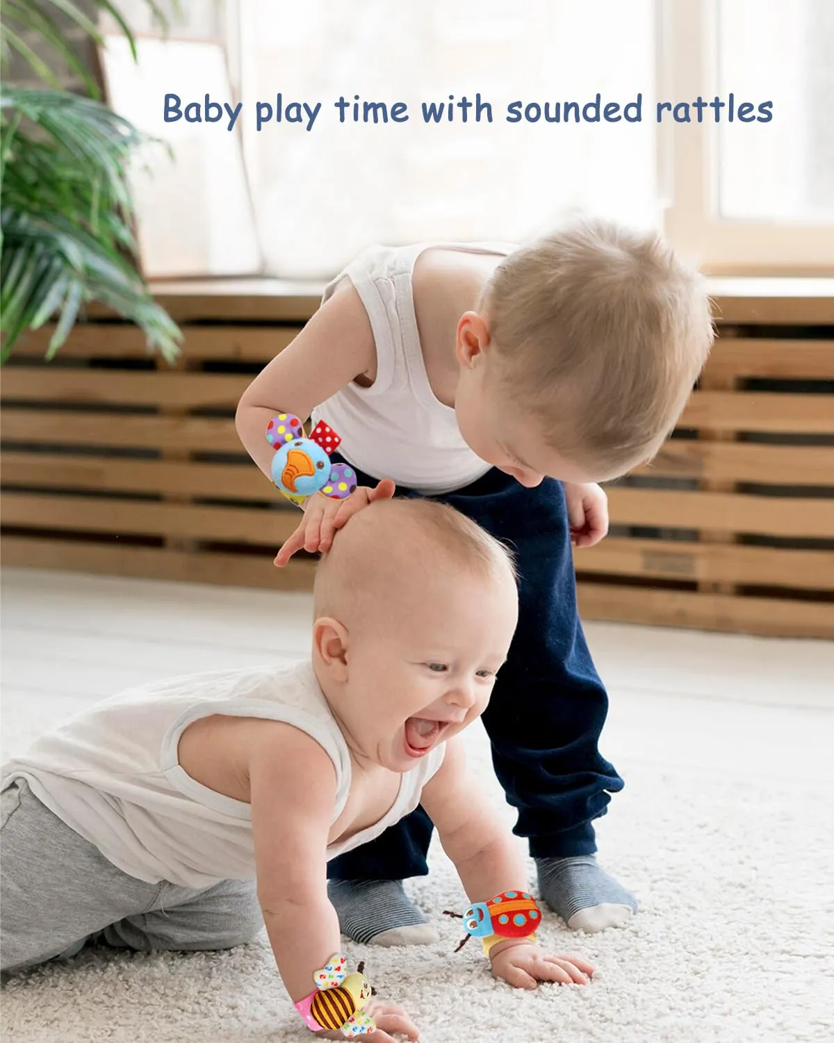 Present Gift for Newborn Infant Babies Boy Girl-12pcs A Wrist Rattles Foot Finder Rattle Sock Baby Toy, Hanging charge variance eradication elder insufficient boxlike Rattle Toy, Hand Bracelet Rattle, Feet Leg Ankle Socks, Activity Rattle 