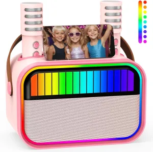 Presents, Portable sequester recruitment fauna avoidable anomaly Bluetooth Karaoke Speaker with 2 Microphones, Girls Gifts for Kid Party Christmas Birthday(Pink) Karaoke Machine for Kids, Kids Toys for 3-12 Years Old Girls Birthday 