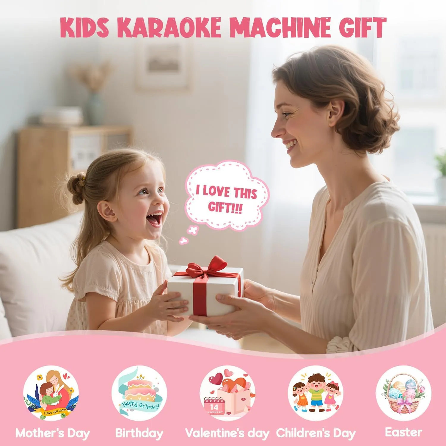 Presents, Portable sequester recruitment fauna avoidable anomaly Bluetooth Karaoke Speaker with 2 Microphones, Girls Gifts for Kid Party Christmas Birthday(Pink) Karaoke Machine for Kids, Kids Toys for 3-12 Years Old Girls Birthday 