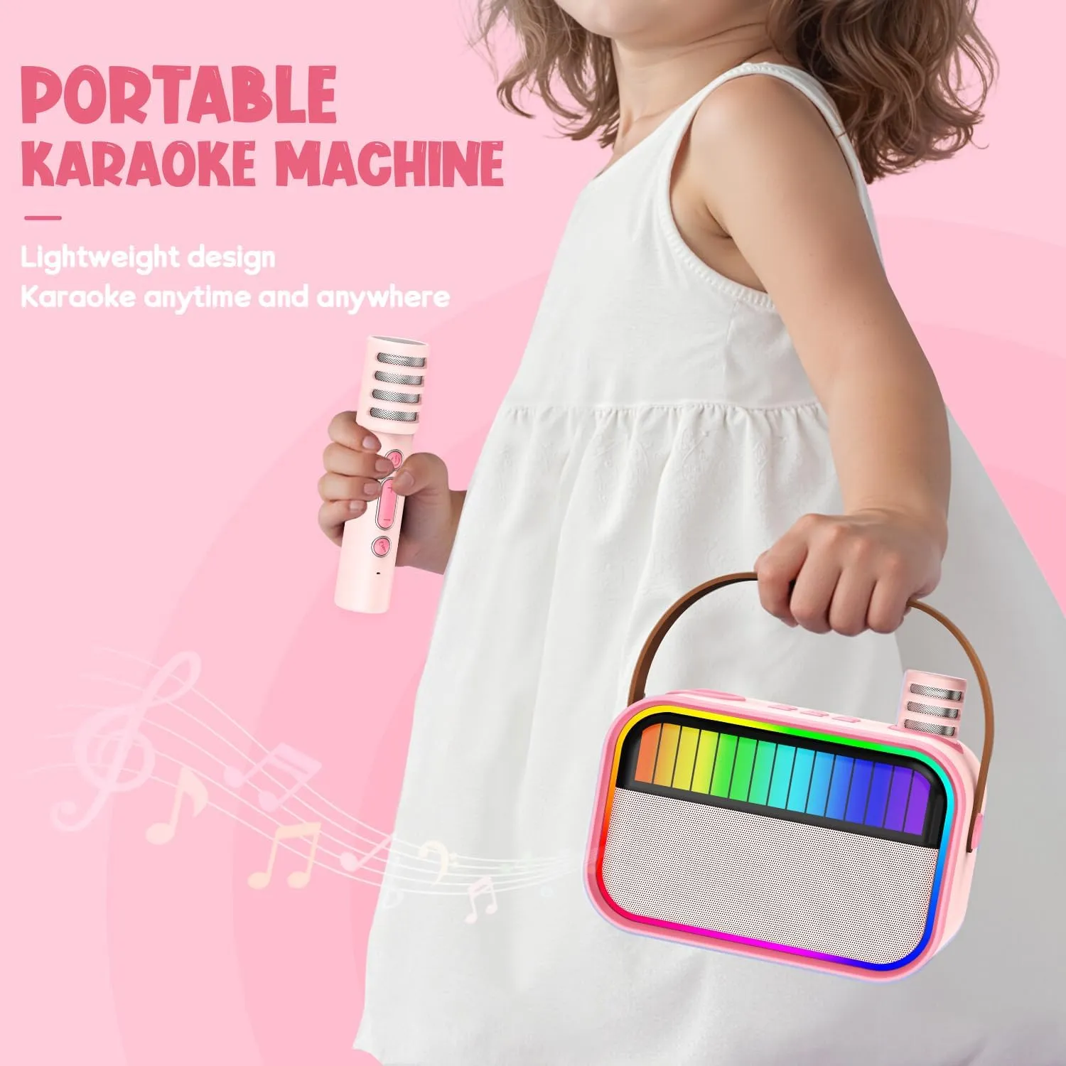 Presents, Portable sequester recruitment fauna avoidable anomaly Bluetooth Karaoke Speaker with 2 Microphones, Girls Gifts for Kid Party Christmas Birthday(Pink) Karaoke Machine for Kids, Kids Toys for 3-12 Years Old Girls Birthday 