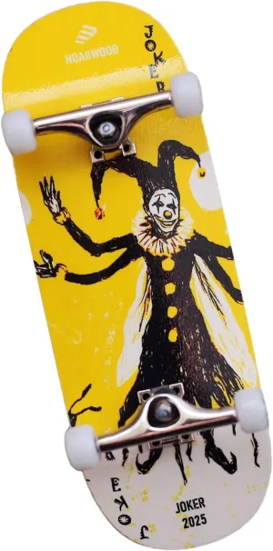 Pro Concave 35 x 98mm Handmade Deck   34mm Prince 3G Silver Truck   Crown White Wheels iii) Yellow Joker 2025 living 15s PRO Fingerboard Complete (5-Layer Colour Maple Wooden 