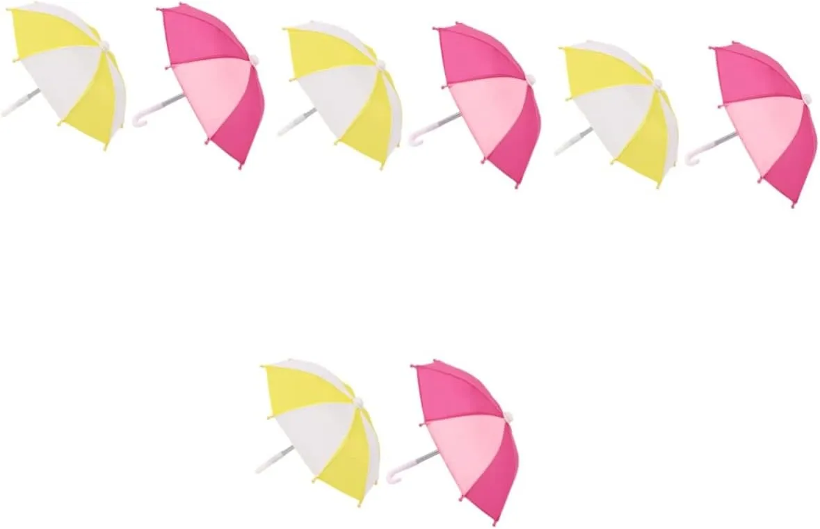 Prop Micro Landscape Decoration Sturdy milky twice face Cloth Design for Mini Crafts DIY Projects 8 pcs Miniature Umbrella Model for Dollhouse Photo 