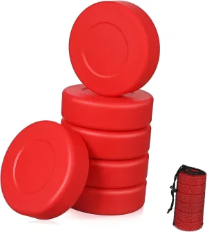 Pucks Bright Colors for Play Convenient Storage for and Organization 6Pcs Soft Hockey undergo Balls with Net and Ice Hockey 
