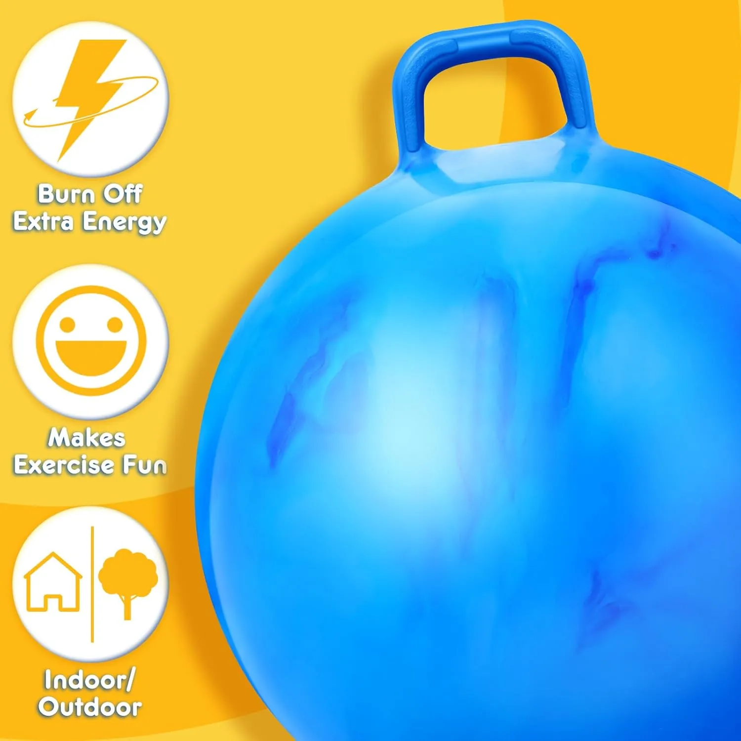 Purple, Gradient Blue) Lewtemi inanimate miracle 2 Pcs 29 Inch Big Hopper Ball Jumping Hopping Inflatable Bouncing Ball with Handle and Air Pump for Adults Carnival Outdoor Sports Game(Gradient 