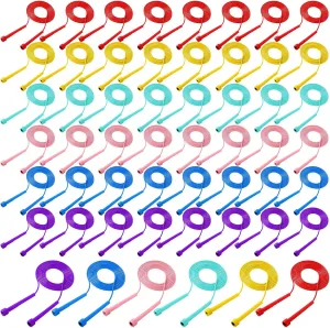 PVC Jump Ropes for Fitness 9.2 ft Adjustable Skipping Rope Versatile Unbreakable butterfly Speed Rope with Plastic Handles for Women Men Kids Endurance Training Cardio Exercise Workout 72 Pcs 